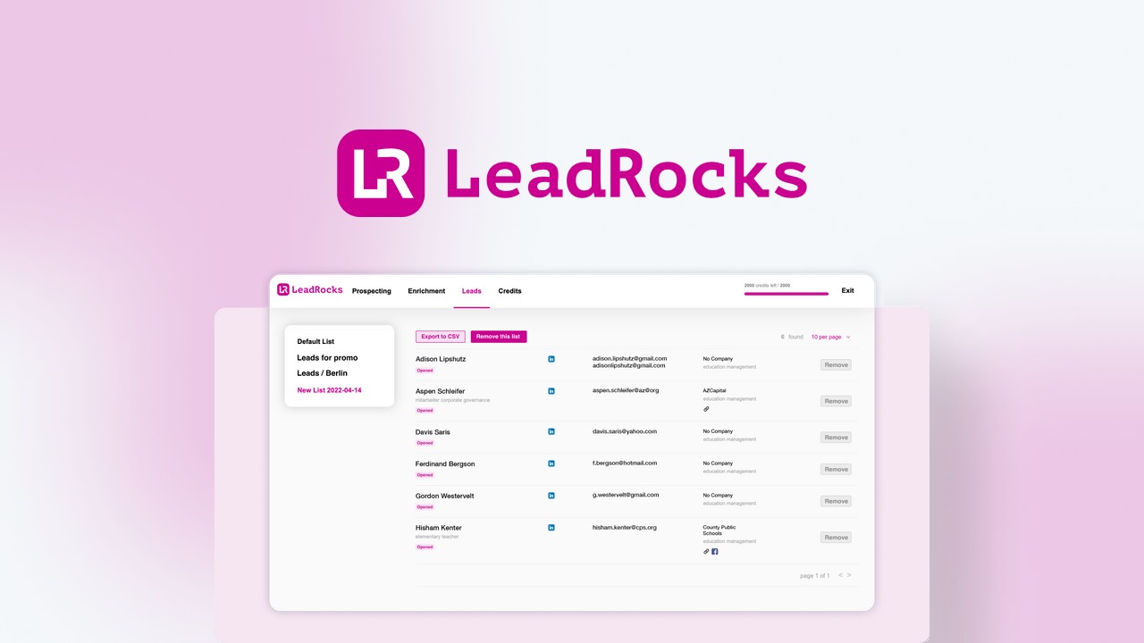 lead rocks - referral network software