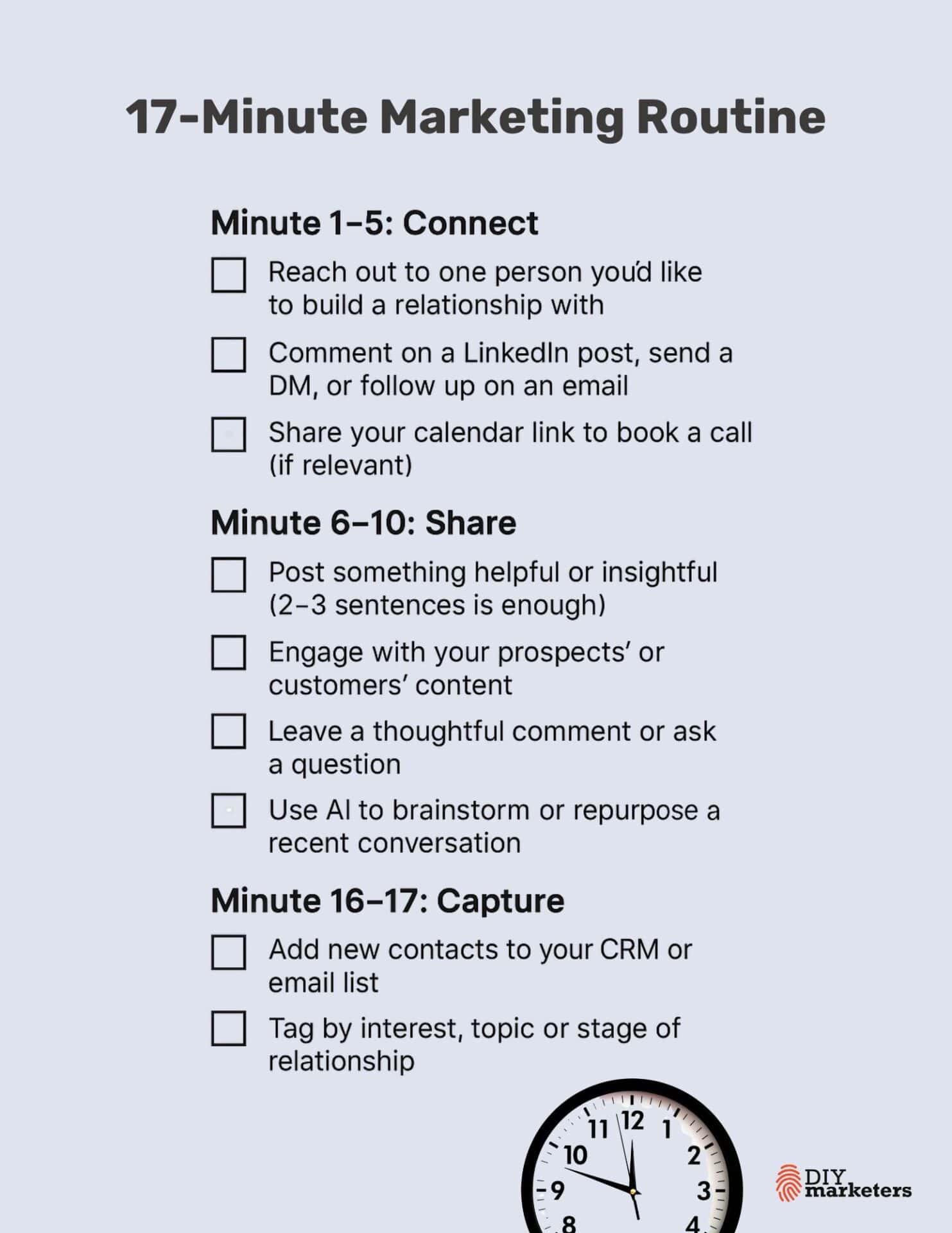 daily marketing routine checklist