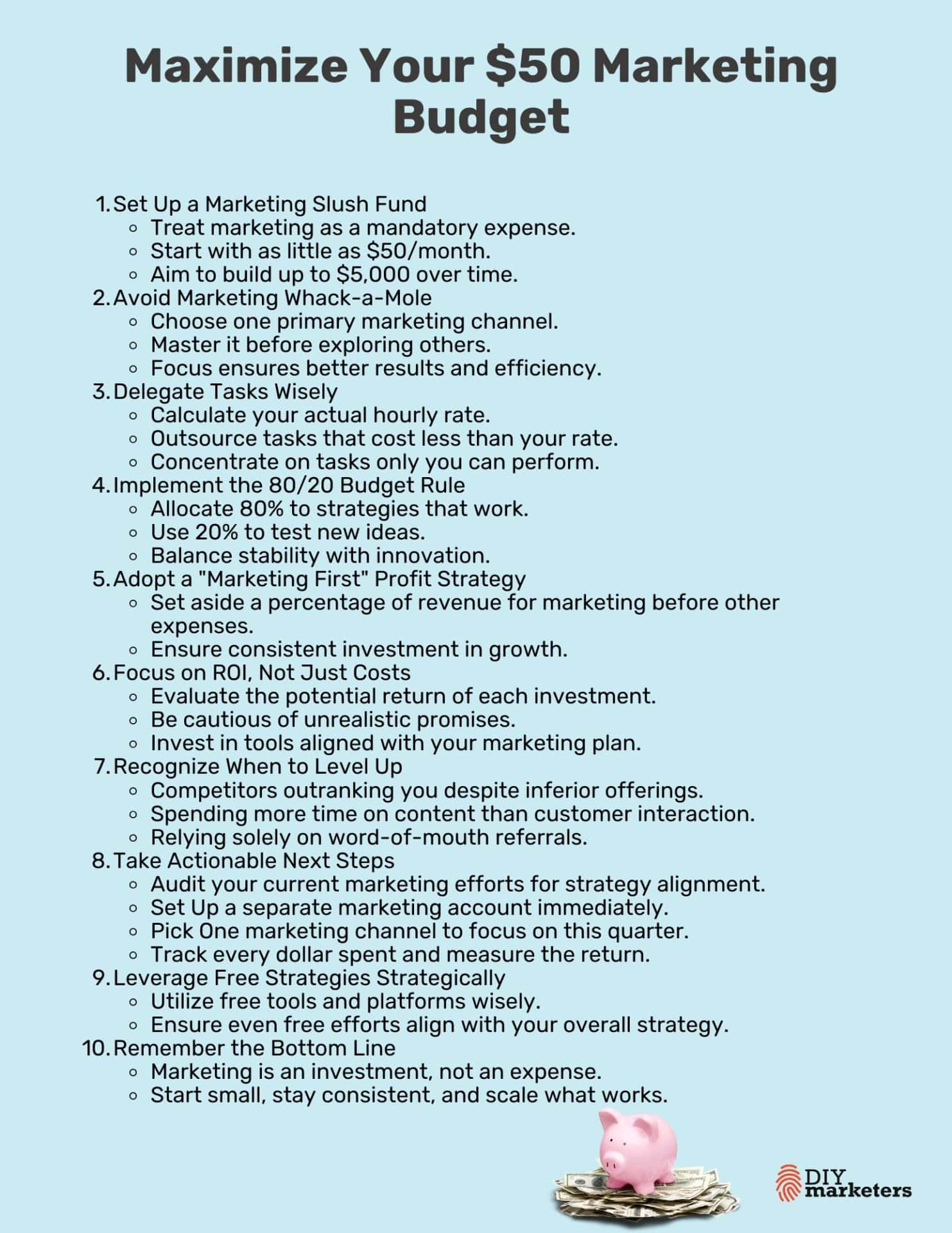 $50 marketing budget