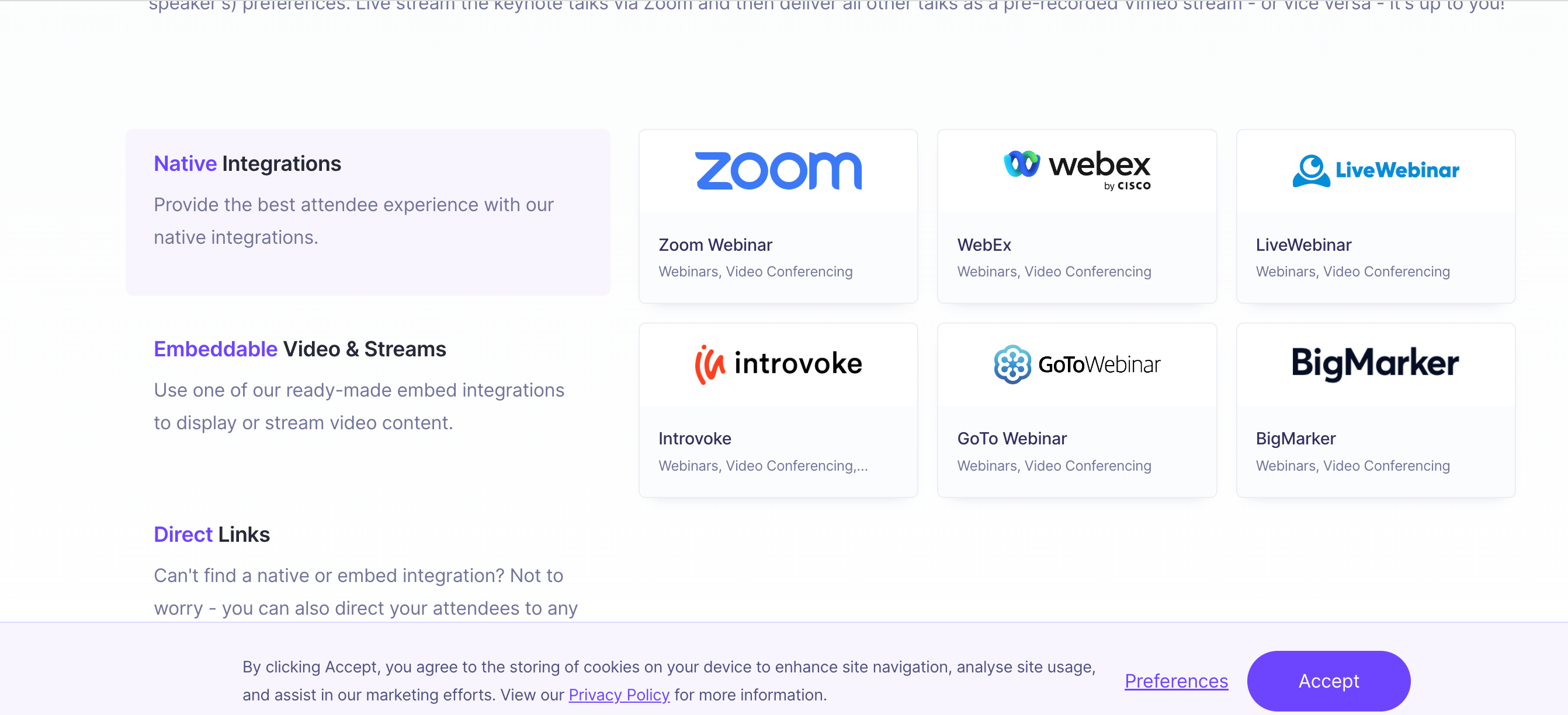 HeySummit video integrations for virtual events