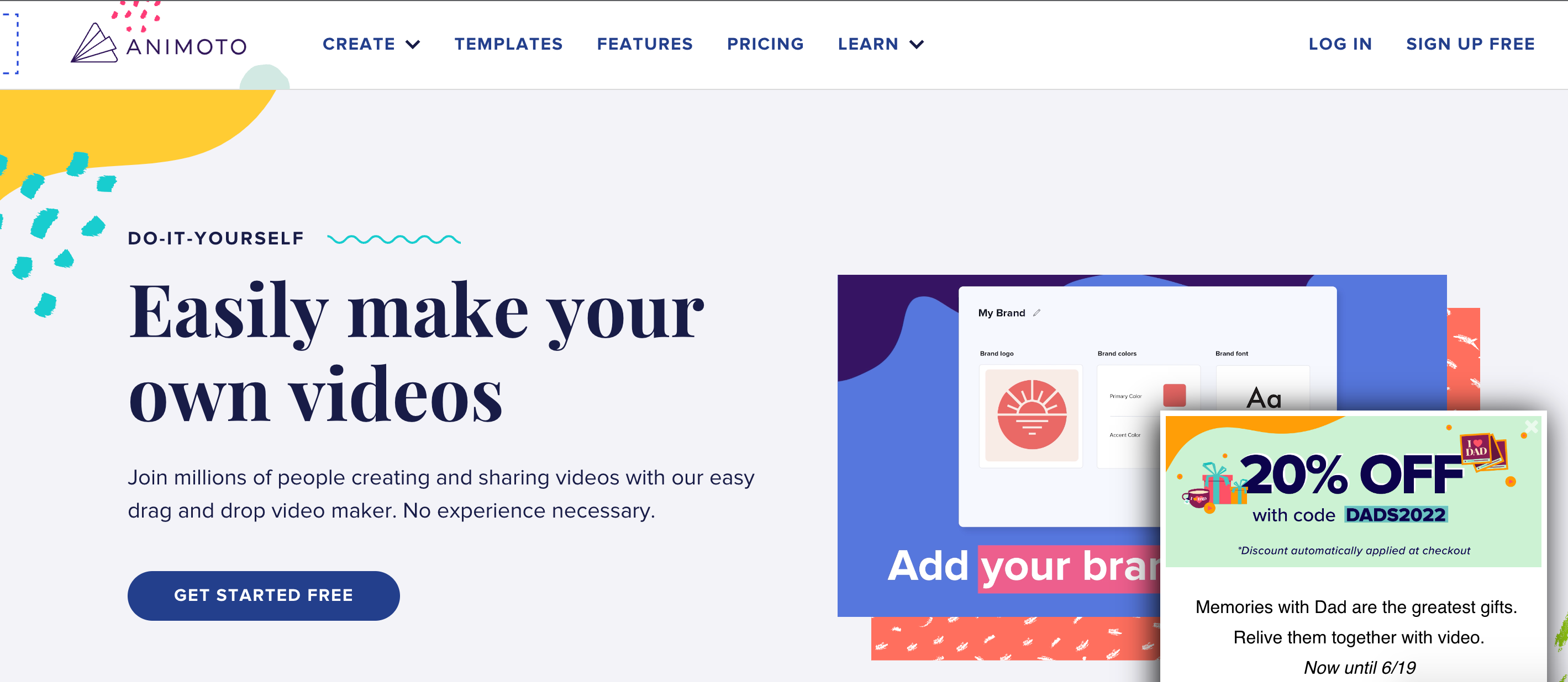 Animoto turn a script or idea into a sinple video includes call to action 
